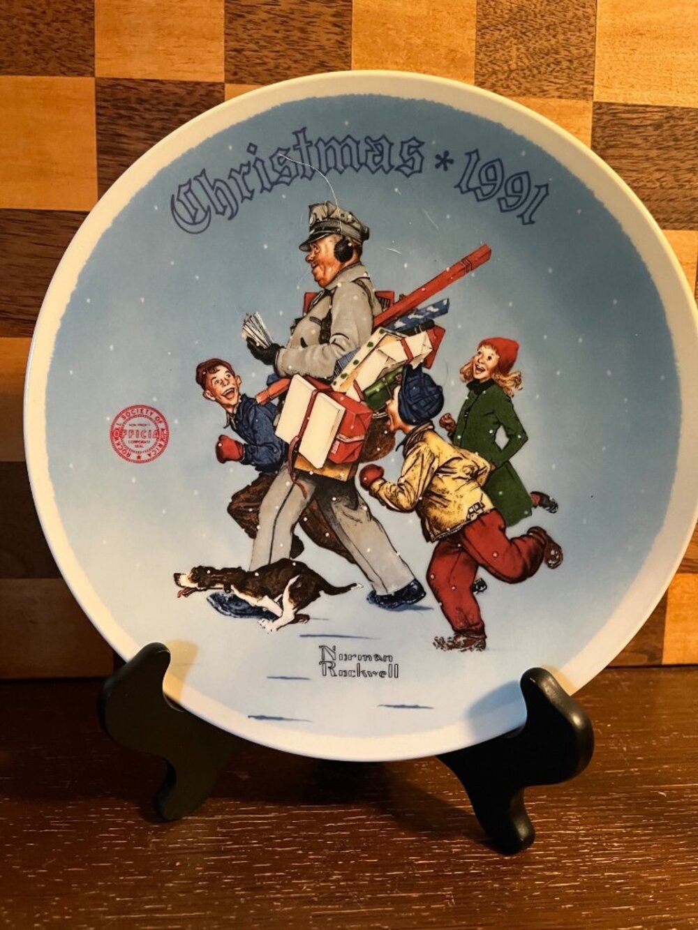 Norman Rockwell Decorative Plate Christmas 1991 A1045